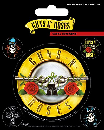 empireposter Guns N Roses - Bullet Logo - Stickerset Set mit 5 Sticker Aufkleber 10x12,5 cm von empireposter