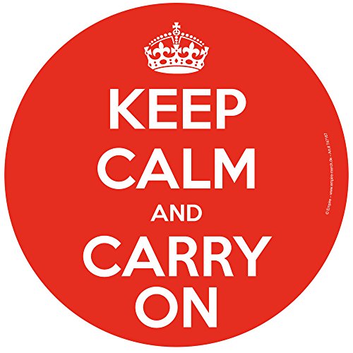 empireposter Keep Calm - and Carry On - Sticker Aufkleber Sprüche - Grösse Ø 9,5 cm von empireposter