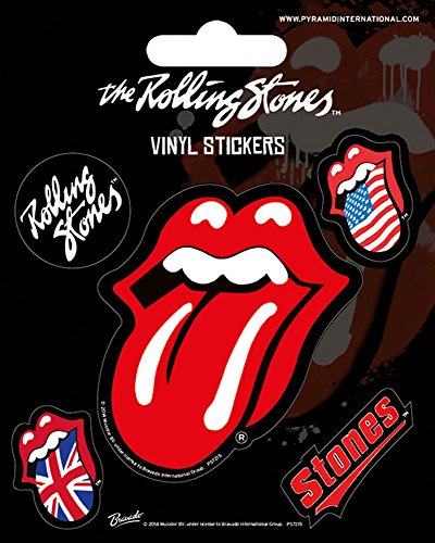 empireposter Rolling Stones - Tongue - Stickerset Set mit 5 Sticker Aufkleber 10x12,5 cm von empireposter
