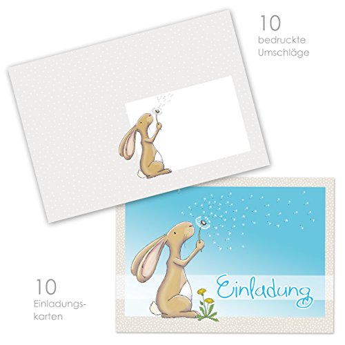emufarm 10 EINLADUNGEN zum Kindergeburtstag HASE HAMLET inklusive 10 passende Umschläge/Einladungskarten für Jungs und Mädchen emufarm 10 EINLADUNGEN zum Kindergeburtstag HASE HAMLET inklusive 10 passende Umschläge/Einladungskarten für Jungs und Mädchen von emufarm