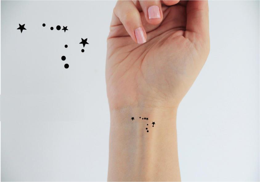 6 Temporäre Tattoos Sternzeichen Wassermann/Sternbild Tattoo von encredelicate