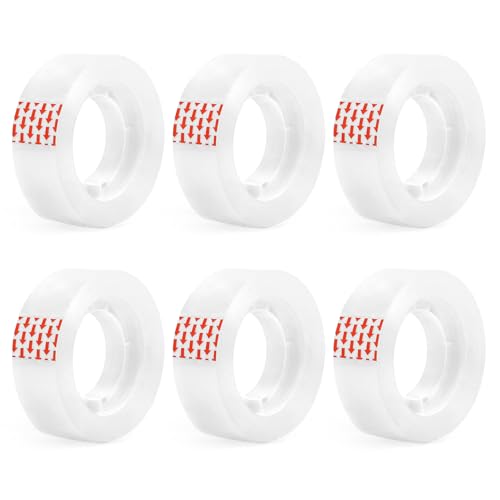 Klebeband,Klebeband Transparent,Verpackungsbänder,Klebestreifen,Packband Transparent,Durchsichtiges Klebeband,Klebebänder,Paket Klebeband Rollen,Kleberolle,Transparentes Klebeband,18mmx25m 6 Rollen von enithElite