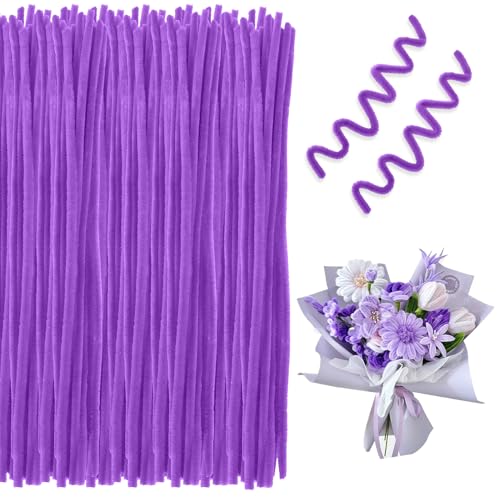 Pfeifenputzer Zum Basteln,Pfeifenreiniger Zum Basteln,Pfeifenreiniger,Chenilledraht,Pfeifenputzer,200 Stück,Helles Violett von enithElite
