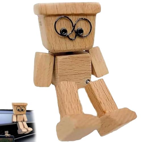 enseak schüttelmann,wackelnder holzmann,Shaking Wooden Man Figur,Shaking feet Wooden doll,schüttelnde holzfigur eines Mannes,Handmade Car Ornaments Action Figure,Creative Gifts von enseak