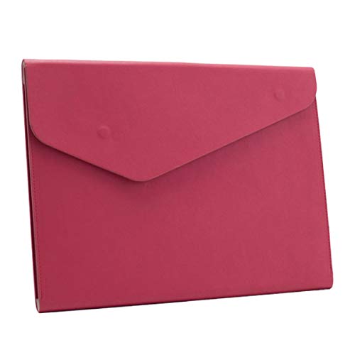 Enyuwlcm PU Leder A4 Datei Ordner Dokumentenhalter Wasserdicht Portfolio Umschlag Ordner Fall mit unsichtbarem Magnetverschluss Rot von enyuwlcm