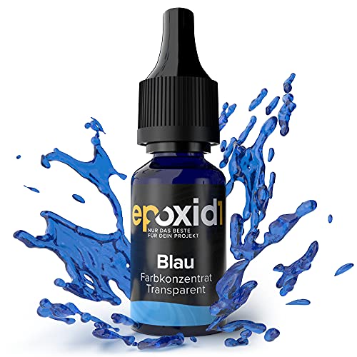 Epoxid1® transparente Farbe | blau hochkonzentrierte Epoxidharz Farbe | flüssige Tinte zum Färben von Kunstharz | kraftvoll & stark | Harz Farbe mit Tröpfchendosierer' (1, Blau 10g) von epoxid1