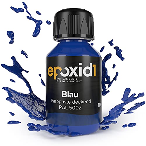 epoxid1® Farbpaste Epoxidharz | Deckende Epoxidharz Farbe | Paste zum Färben von Kunstharz | kräftig deckend & brilliant | Farben für Epoxidharz (Blau RAL 5002) von epoxid1