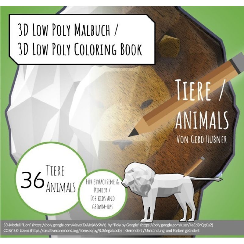 3D Low Poly Malbuch (Für Erwachsene & Kinder) 3D Low Poly Coloring Book (For Grown-Ups & Kids) - Gerd Hübner, Kartoniert (TB) von epubli