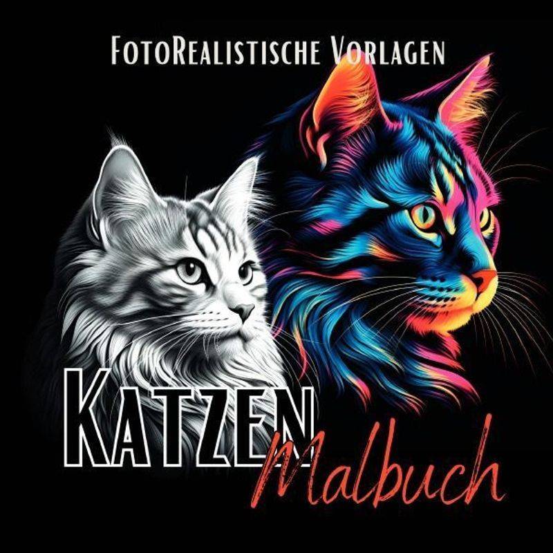 Katzen Malbuch "Fotorealistisch". - Lucy´s Schwarze Malbücher, Kartoniert (TB) von epubli