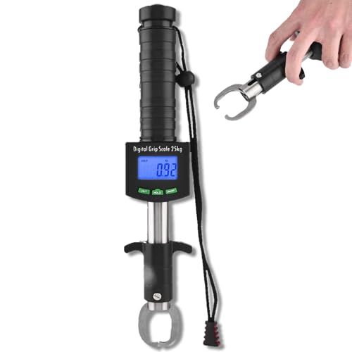 3 in 1 digitale Fischgreiferskala, 25 kg/55lb Fischlippengreifer Grabber mit 1M Band messen tragbare Fischereihandhabung für das Fischen 3 in 1 digitale Fischgreiferskala, 25 kg/55lb Fischlippengreifer Grabber mit 1M Band messen tragbare Fischereihandhabung für das Fischen von equlup