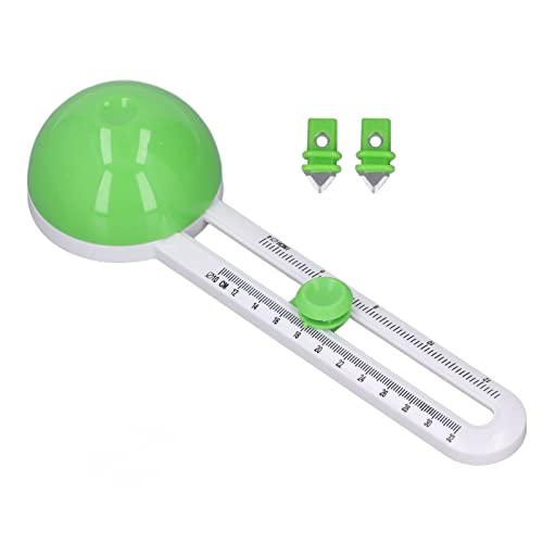 Bastelkreisschneider, manuelles leichter tragbares Kreis Papier Trimmer DIY Schneidwerkzeug mit 2 Ersatzdreiecksmessern für Druckpapier (grün) von equlup