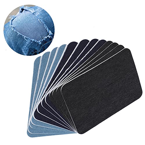 Klebstoff -Kleidungsfleck, 12pcs 3.7x4,9in Pullover Hemd Ellbogen Knie Ärmel Square Denim Patches Jeans Eisen auf Reparaturpads für die tägliche Wartung von Kleidung von equlup