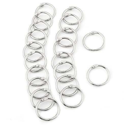 Metal Scharnier Ring, 3 Größen 20pcs Scharnierringe Buch Binder Split Key Rings Album Scrapbook Lose Leaf Clip für Karteikarten Flashkarten Papier (25mm) von equlup