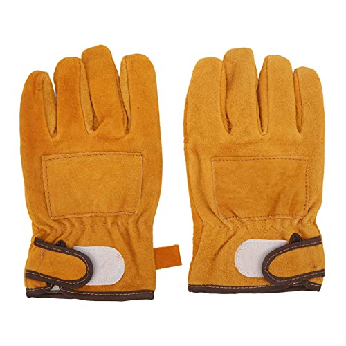 equlup 1 Paar hitzebeständige Handschuhe, Nicht -Schlupf -BBQ feuerfeste Grill geschnittene resistente Küche Seiche Kochhandschuhe für Ofenhandschuhe Grillkochbraten (Gelb) von equlup
