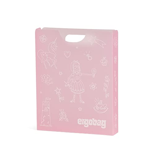 ergobag Heftebox DIN A4 inkl. Griff für mehr Ordnung im Schulranzen, durchsichtig und stabil Prinzessin - Pink von ergobag