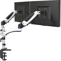 ergoleben Monitor-Halterung GS230TK EL0004 weiß, schwarz, silber für 2 Monitore, Tischklemme von ergoleben