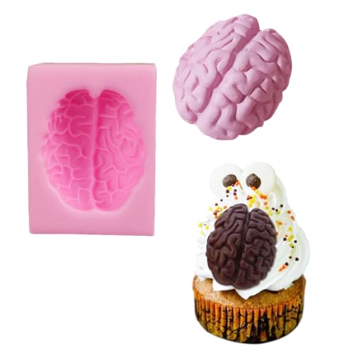 Halloween Silikon Seifenform Simulation Menschliches Organ Gehirn Harz Polymer Ton Formen DIY Schokolade Süßigkeiten Keksform Fondant Kuchen Dekorieren Backwerkzeug von erhumama