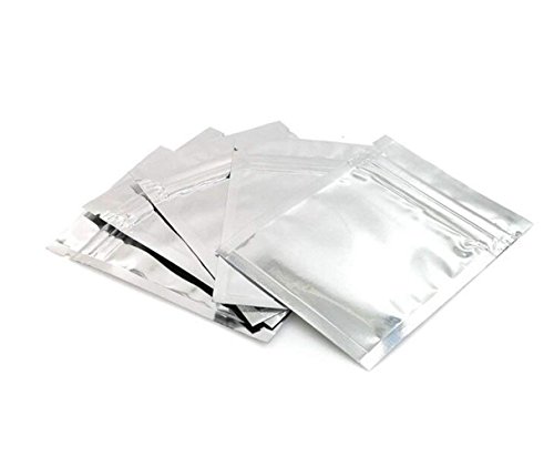 100 Stück Durable Mylar Folie Wohnung Ziplock Bag Probe Beutel Wärme Sealable Aluminiumfolie Taschen Lebensmittelqualität Lagerung Probe Taschen (Silber) von ericotry