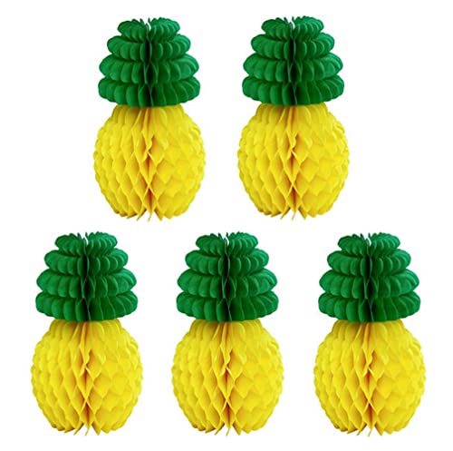 5 Stück 30,5 cm Ananas-Waben-Tafelaufsätze aus Seidenpapier, Ananas, Luau, Partydekorationen, Tischdekoration zum Aufhängen für hawaiianische Sommer, Luau-Partyzubehör, Gastgeschenke 5 Stück 30,5 cm Ananas-Waben-Tafelaufsätze aus Seidenpapier, Ananas, Luau, Partydekorationen, Tischdekoration zum Aufhängen für hawaiianische Sommer, Luau-Partyzubehör, Gastgeschenke von ericotry