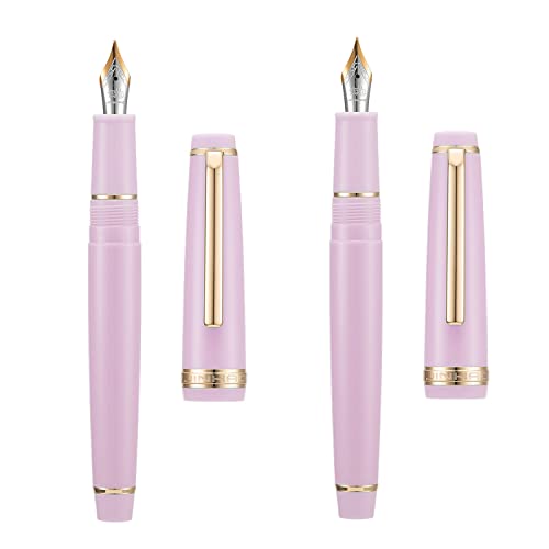 2 Stück Jinhao 82 Harz Füllfederhalter Iridium Extra Fein & Feine Feder mit Konverter, Rosa mit Golden Clip Schreibstift Set 2 Stück Jinhao 82 Harz Füllfederhalter Iridium Extra Fein & Feine Feder mit Konverter, Rosa mit Golden Clip Schreibstift Set von erofa