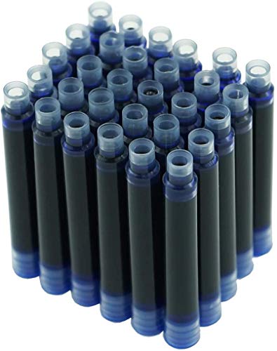 Hongdian Füllfederhalter Tintenpatronen Blau Farbe, 30 Stück Tinte Nachfüllpatronen, 3,4 mm Bohrung Durchmesser von erofa