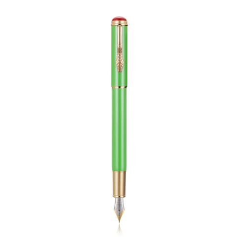 Jinhao 025 Füllfederhalter Snake Clip, mittlere Feder, Schreibstift mit Tintenkonverter (Grün) von erofa