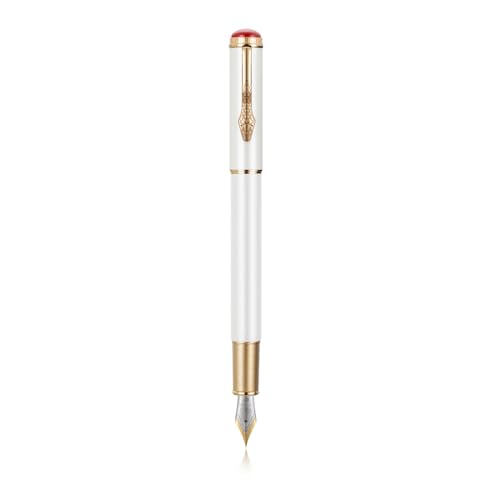 Jinhao 025 Füllfederhalter Snake Clip Meium Feder Schreibstift mit Tintenkonverter (weiß) von erofa