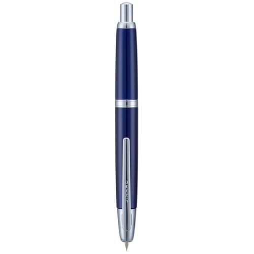 Jinhao 10 Serie Press Füllfederhalter, Dunkelblau, einziehbare feine Feder, mit Tintenkonverter und Stiftebox aus Metall (Clip-Version) von erofa