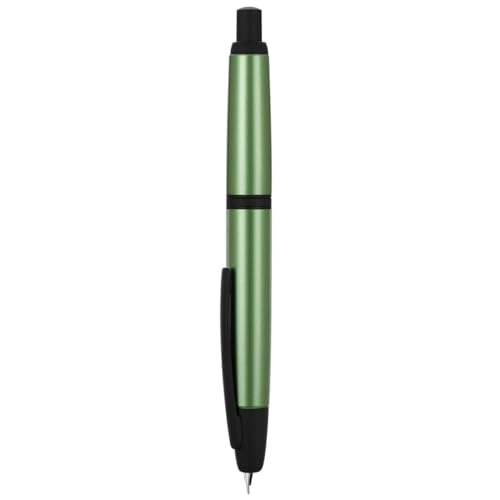 Jinhao 10 Serie Press Füllfederhalter, Seekieferngrün, einziehbar, feine Feder, mit Tintenkonverter und Stiftebox aus Metall (schwarze Clip-Version) von erofa