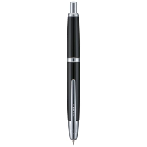 Jinhao 10 Serie Press Füllfederhalter Piano Schwarz einziehbare feine Feder mit Tintenkonverter und Metall Stiftebox Set (Clip Version) von erofa
