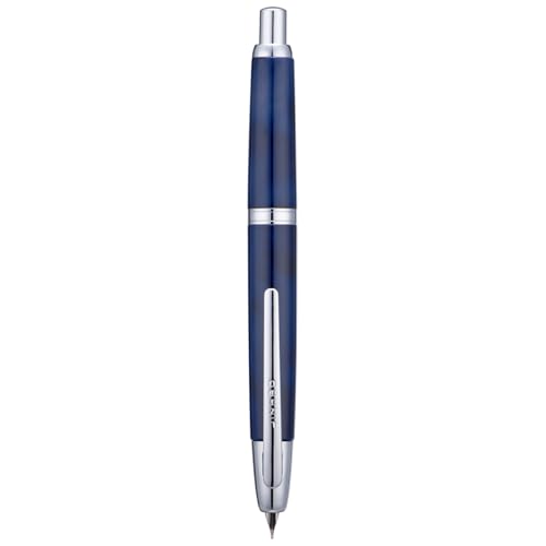 Jinhao 10 Series Press Füllfederhalter, Gletscherblau, einziehbar, extra feine Feder, mit Tintenkonverter und Stiftebox aus Metall (Silber-Clip-Version) von erofa