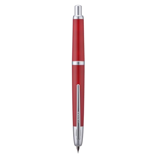 Jinhao 20 Series Press Füllfederhalter, Palace Red, einziehbare feine Feder mit Tintenkonverter-Set (silberner Clip) von erofa