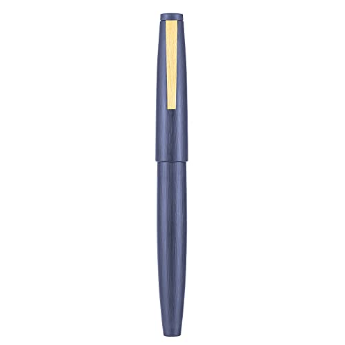 erofa Jinhao 80 dunkelblaue Faser-Füllfederhalter, extra feine Feder mit Konverter und kleiner Stifttasche, Set (goldener Clip) von erofa