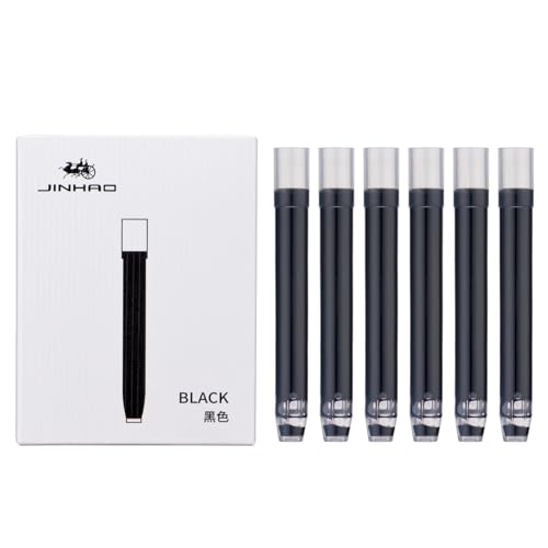 Jinhao Füllfederhalter-Tintenpatronen-Set, Schwarz, 5,5 mm Bohrungsdurchmesser, kompatibel mit Majohn A1, A2, 36 Stück von erofa