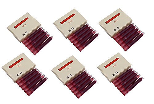 Jinhao Tintenpatronen für Füllfederhalter, internationale Standardgröße, Einweg- und Generik-Tintenpatronen, Rot, 30 Stück Jinhao Tintenpatronen für Füllfederhalter, internationale Standardgröße, Einweg- und Generik-Tintenpatronen, Rot, 30 Stück von erofa