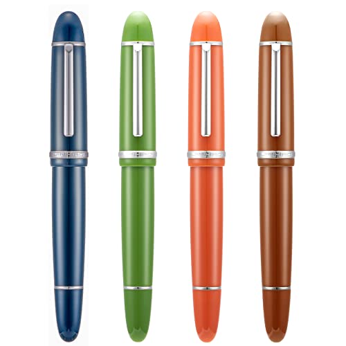 Jinhao X159 Acryl-Füllfederhalter-Set, Größe 8, extra feine Spitze, klassisches Design, glatter Schreibstift mit Tintenkonverter (silberfarbener Rand) von erofa