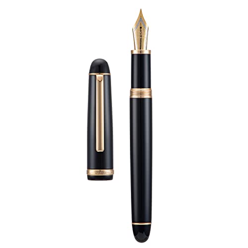 Jinhao X350 Füllfederhalter, extra feine Feder, Schwarz mit goldenem Clip, Metallschreiber Jinhao X350 Füllfederhalter, extra feine Feder, Schwarz mit goldenem Clip, Metallschreiber von erofa