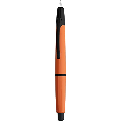 Majohn A2 Press Füllfederhalter Extra Feine Feder mit Box, einziehbare Orange Harz Tinte Stift mit Konverter Schreibstift Set (Schwarze Clip VersionO von erofa