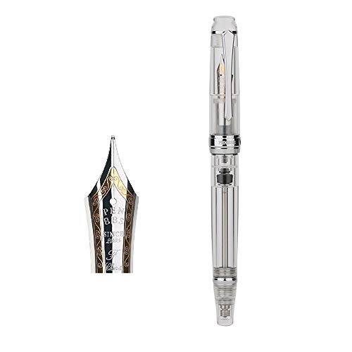 Penbbs 456 Series Füllfederhalter, transparenter Acryl, Vakuum, Iridium, feine Spitze, Tintenstift mit Geschenkbox von erofa