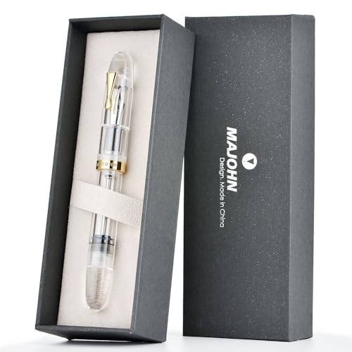 erofa Majohn C4 Eyedropper Füllfederhalter, extra feine Feder, transparentes Acryl, große Größe, Schreibstifte für Büro, Geschäft, mit Box von erofa