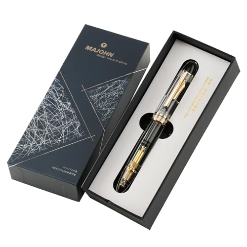 erofa Majohn P140 Füllfederhalter O.8 Mittlere Feder, Kolbenfüllung Große Kapazität Transparentes Acryl Schreiben Geschenk Stift mit Box von erofa