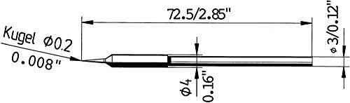 ERSA Dauerlötspitze gerade bleistiftspitz 0,2 mm 0212SDLF von ersa