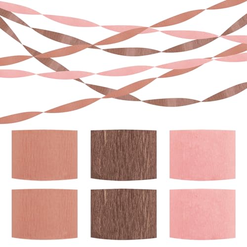 Krepppapierrollen, Roségold, Rosa, Krepppapier, Luftschlangen, Partydekorationen, zum Aufhängen für Hochzeit, Jahrestag, Verlobung, Junggesellinnenabschied, Geburtstag, Brautparty, Babyparty, 4,5 cm x von ertlutw