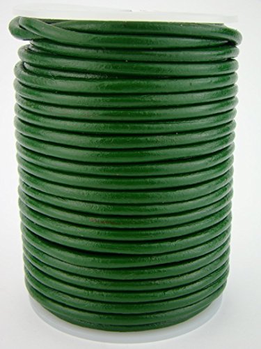 Lederschnur Rund 4 mm. Grün - Variante: 5 m Lederschnur Rund 4 mm. Grün - Variante: 5 m von esnado