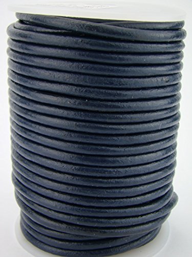 Lederschnur Rund 4 mm. Navy - Variante: 10 m von esnado