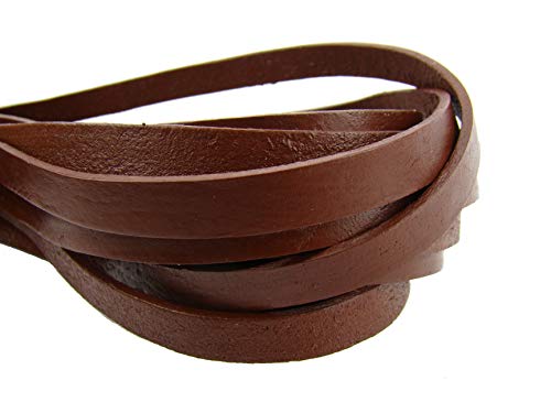 esnado Lederband, Lederriemen 3 m | Breite 10 mm - Dicke 2 mm | Farbe: Braun - vegetabil gegerbt von esnado