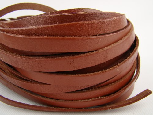 Lederband, Lederriemen 5 m. Breite 9-10 mm. Dicke 2,5 mm. Hellbraun von esnado