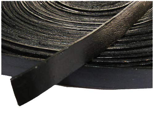 esnado Lederband, Lederriemen 5 m. Breite 9-10 mm. Dicke 2,5 mm. Schwarz von esnado