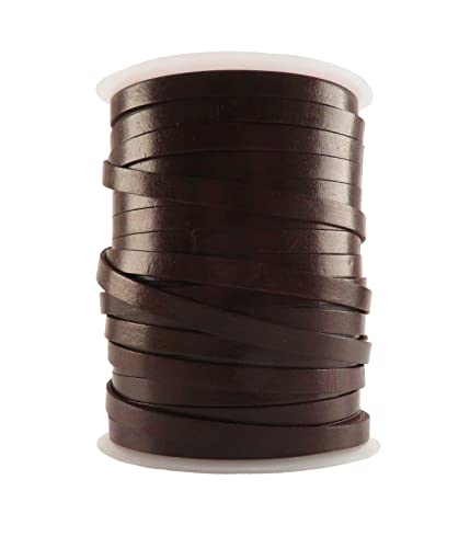 esnado - Lederband, Lederriemen Flach 7 mm x 1,5 mm (1 Meter, Braun) von esnado