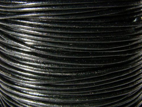 esnado Lederband, Lederschnur, Lederriemen 5 m. Rund 1,0 mm. Schwarz von esnado